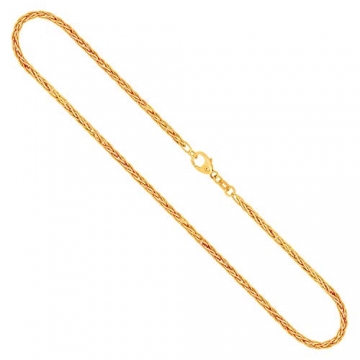 Goldkette, Zopfkette hohl Gelbgold 585/14 K, Länge 50 cm, Breite 2.1 mm, Gewicht ca. 6.3 g, NEU - 1