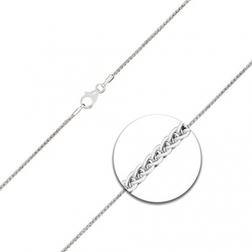 Goldkette, Zopfkette Weißgold 585/14 K, Länge 45 cm, Breite 1.3 mm, Gewicht ca. 3.4 g, NEU - 2