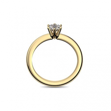 Goldring Bergkristall 750 + inkl. Luxusetui + Bergkristall Ring Gold Bergkristallring Gold (Gelbgold 750) - Precious Amoonic Schmuck Größe 58 (18.5) AM195 GG750BKFA58 - 3