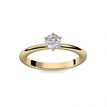 Goldring Bergkristall 750 + inkl. Luxusetui + Bergkristall Ring Gold Bergkristallring Gold (Gelbgold 750) - Precious Amoonic Schmuck Größe 58 (18.5) AM195 GG750BKFA58 - 4