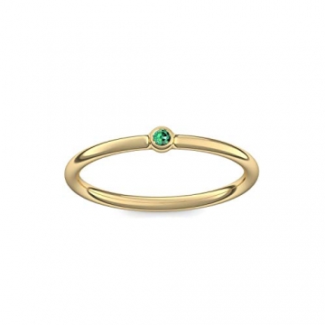 Goldring Smaragd 750 + inkl. Luxusetui + Smaragd Ring Gold Smaragdring Gold (Gelbgold 750) - Slick one Amoonic Schmuck Größe 56 (17.8) KA11 GG750SMFA56 - 4