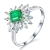 KnSam Damen Ring, Goldring 750 18K Weiß Gold Ehering Gold Mit 0.63ct Smaragd Diamond Weiß Gold - 1