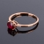 KnSam Gold Ring, Oval Ring Damen Echt Gold 18 Karat 750 Rotgold Mit Rubin Goldring Frau Valentinstag Ring Rose Gold Rot 60 (19.1) - 3
