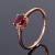 KnSam Gold Ring, Oval Ring Damen Echt Gold 18 Karat 750 Rotgold Mit Rubin Goldring Frau Valentinstag Ring Rose Gold Rot 60 (19.1) - 4