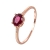 KnSam Gold Ring, Oval Ring Damen Echt Gold 18 Karat 750 Rotgold Mit Rubin Goldring Frau Valentinstag Ring Rose Gold Rot 60 (19.1) - 1