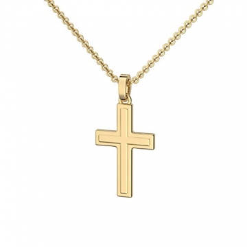 Kreuz Kette Gold 333 echt +GRATIS Etui+ Kinder Kreuzkette Kette mit Kreuz Kettenanhänger Anhänger Echtgold Goldkette Gelbgold 333er Kommunion Konfirmation Mädchen Jungen Kreuzanhänger FF418 - 5