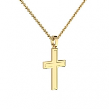 Kreuz Kette Gold 333 echt +GRATIS Etui+ Kinder Kreuzkette Kette mit Kreuz Kettenanhänger Anhänger Echtgold Goldkette Gelbgold 333er Kommunion Konfirmation Mädchen Jungen Kreuzanhänger FF418 - 7