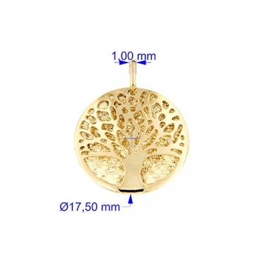 Lucchetta Goldkette 585 Damen - Baum des Lebens Anhänger Halskette 14 Karat GelbGold - Echtgold Schmuck - 3