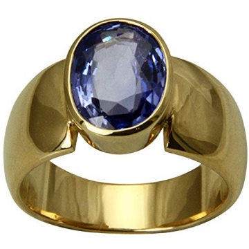 Safir Ring, hochwertige Goldschmiedearbeit aus Deutschland (Gelbgold 750), handgefertigt,Saphir Ring mit Expertise, Goldring, Damen Ring mit echtem Edelstein - 1