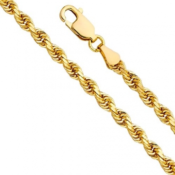 18 Karat / 750 Gold Kordelkette Gelbgold Breite 5.50 mm (Rope kette) Unisex Goldkette (60) - 1