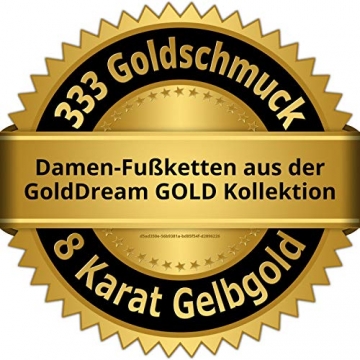 GoldDream 333er Gelbgold Fußkette Herzchen Damen-Schmuck 25cm gold D2GDF0015Y ein schönes Geschenk zu Weihnachten, Geburtstag, Valentinstag für die Frau - 2