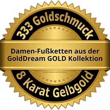 GoldDream Fußkette Herzchen 333 Gold 25cm 8 Karat Damen Echtschmuck GDF0015Y - 5