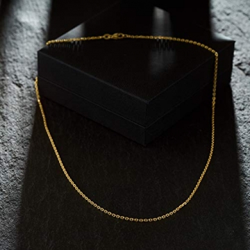 Goldkette Damen 750 Echtgold 50 cm, Ankerkette diamantiert mit Breite 1.7 mm, Gewicht ca. 5.8 g - 7
