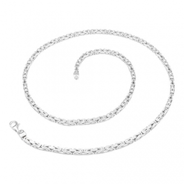 Königskette 4mm 925 Silber massiv - Länge Wählbar - Collier Halskette oder Armband (60) - 4