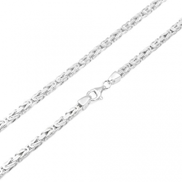 Königskette 4mm 925 Silber massiv - Länge Wählbar - Collier Halskette oder Armband (60) - 1