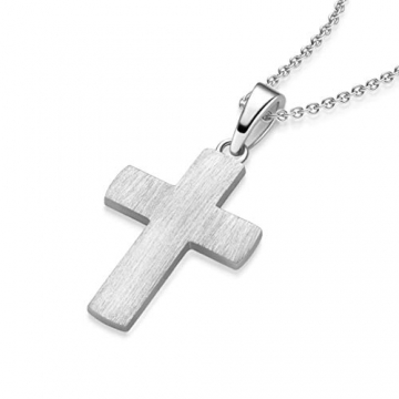 Kreuz Kette Silber 925 Kreuzkette + Luxusetui + Silberanhänger echt Silber Kreuzkette ohne Stein Kreuzanhänger Anhänger Kommunion Konfirmation Taufkette FF525 SS92545 - 1