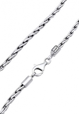 Kuzzoi Massive 925 Silber Königskette Herren Halskette, Dicke 4mm, Länge 50 cm, mit Schmuckbox, Herrenkette Silberkette ohne Anhänger - 0110970118_50 - 1