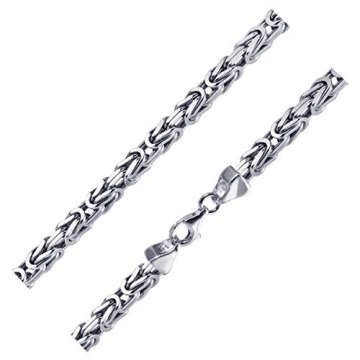 MATERIA 925 Silber Königskette Herren Halskette 5mm 4-fach diamantiert und rhodiniert in 45 50 55 60 70 80cm #K35, Länge Halskette:50 cm - 1