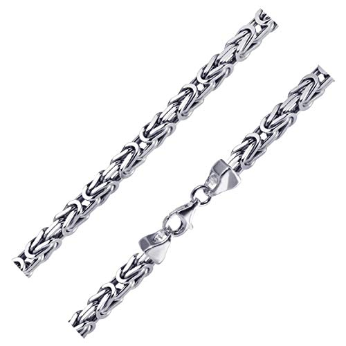MATERIA Königskette Silber Herren Armband 5,4mm 31,5g diamantiert rhodiniert in 20 21 22 23cm SA-10 