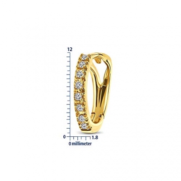 Miore Ohrringe Damen 0.10 Ct Diamant Creolen aus Gelbgold/Weißgold 18 Karat / 750 Gold, Ohrschmuck mit Diamant Brillianten (Gelbgold) - 3