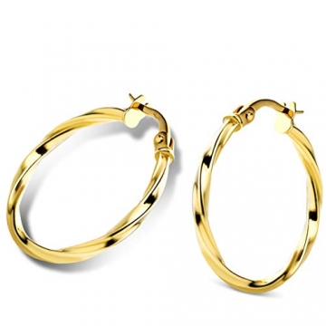 Orovi Damen Ohrringe Gelbgold Creolen 14 Karat (585) Gold - 2