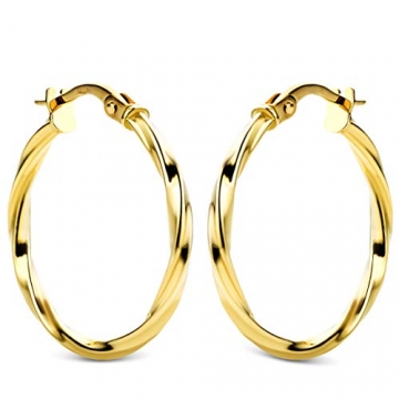Orovi Damen Ohrringe Gelbgold Creolen 14 Karat (585) Gold - 3