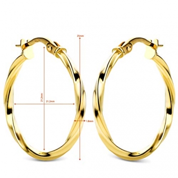 Orovi Damen Ohrringe Gelbgold Creolen 14 Karat (585) Gold - 4