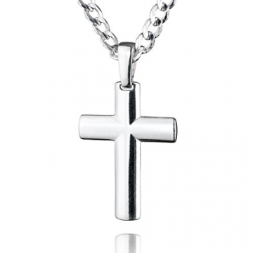 STERLL Herren Silberkette Silber 925 Kreuz-Anhänger aus Sterlingsilber 50cm Männergeschenke - 1