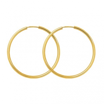 Creolen Echt Gold 40 mm 333 aus Gelbgold, Damen Ohrringe Gold mit Stempel, Breite 2 mm, Gewicht ca. 1,4 g, Made in Germany - 1