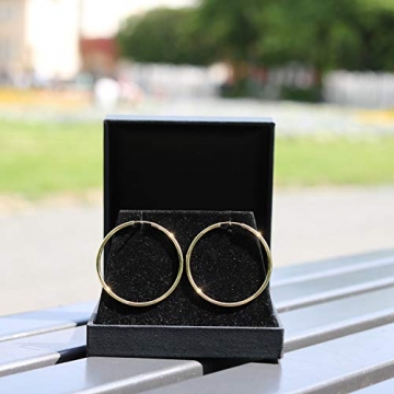 Creolen Echt Gold 40 mm 333 aus Gelbgold, Damen Ohrringe Gold mit Stempel, Breite 2 mm, Gewicht ca. 1,4 g, Made in Germany - 6