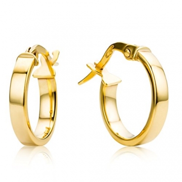 Miore Ohrringe Damen Creolen aus Gelbgold 9 Karat / 375 Gold, Ohrschmuck rund - 1