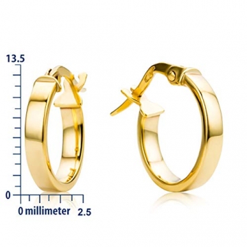 Miore Ohrringe Damen Creolen aus Gelbgold 9 Karat / 375 Gold, Ohrschmuck rund - 3