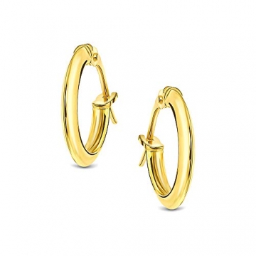 Miore Ohrringe Damen klassische Creolen aus Gelbgold 18 Karat/ 750 Gold, runde Ohrschmuck 14.5 x 14.5 mm - 2
