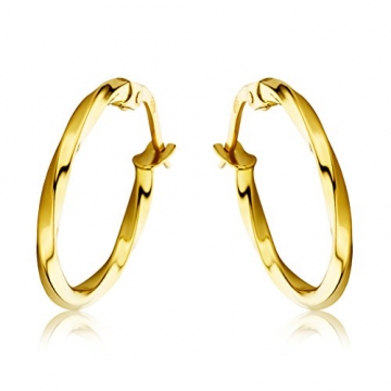 Miore Schmuck Damen Creolen Ohrringe aus Gelbgold 18 Karat / 750 Gold - 1