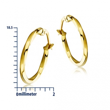 Miore Schmuck Damen Creolen Ohrringe aus Gelbgold 18 Karat / 750 Gold - 2