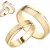 Ardeo Aurum Trauringe aus 375 Gold bicolor Gelbgold Weißgold mit 0,02 ct Diamant Brillant hochglanzpoliert-matt Eheringe Paarpreis - 3