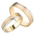 Ardeo Aurum Trauringe aus 375 Gold bicolor Gelbgold Weißgold mit 0,02 ct Diamant Brillant hochglanzpoliert-matt Eheringe Paarpreis - 1