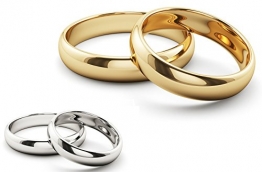 Ardeo Aurum Trauringe Damenring und Herrenring aus 375 Gold Gelbgold oder Weißgold hochglanzpoliert Eheringe Paarpreis - 1