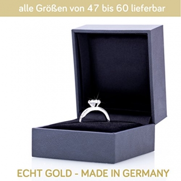 Juwelier Rubin Damen-ring Verlobungsring Gelbgold Weißgold Weissgold 585 Gold 14 Karat Stein Zargenfassung Zirkonia Brillantschliff Solitär (14 Karat (585) Gelbgold, 55 (17.5)) - 3