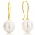 Miore Schmuck Damen Durchzieher Ohrringe mit Weiße Süßwasserperlen 8 mm Ohrringe aus Gelbgold 18 Karat / 750 Gold - 1