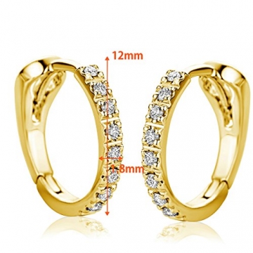 Orovi Damen Diamant Gold Creolen Ohrringe Gelbgold 18 Karat (750) Ohr-Schmuck Brillianten 0.10ct - 4