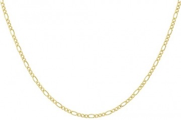 14 Karat 585 Gold Italienisch Flach Figaro Gelbgold Unisex Kette - Breite 3 mm - (60) - 3