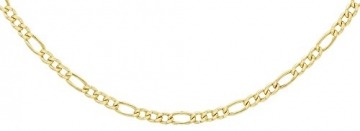 14 Karat 585 Gold Italienisch Flach Figaro Gelbgold Unisex Kette - Breite 3 mm - (60) - 1