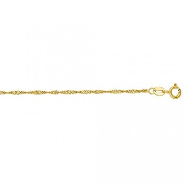 18 Karat / 750 Gold Feine Singapur Kette Gelbgold Unisex - 1 mm. - Länge wählbar (40) - 2