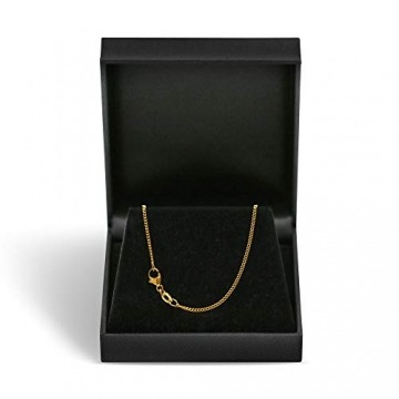 EDELWEISS Goldkette Herren Echtgold 1,4 mm, Panzerkette flach 750 aus Gelbgold, Kette Gold mit Stempel, Halskette mit Karabinerverschluss, Länge 38 cm, Gewicht ca. 3,2 g, Made in Germany - 3