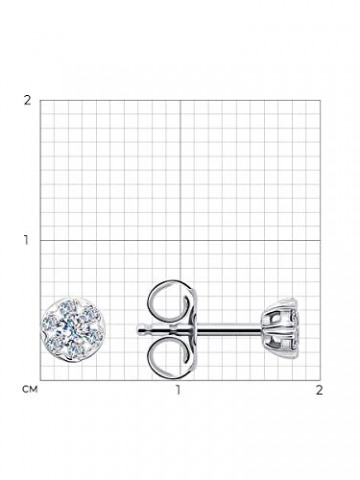 Ohrstecker aus 14K (585) Weißgold mit Diamanten 0,056 ct und 0,088 ct - 3