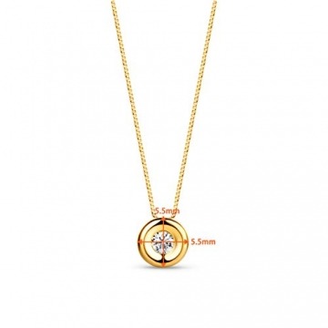 Orovi Damen Diamant Kette Gelbgold, Halskette mit Solitär rundem Anhänger 18 Karat (750) Gold und Diamant Brillanten 0.05 Ct, 42 cm lang - 3