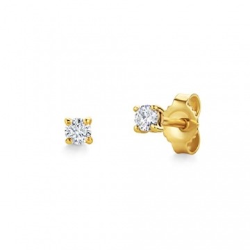 Orovi Schmuck Damen Ohrringe Gelbgold mit Solitär Diamant 0.15 Ct Farbe H Klarheit VS Ohrstecker aus 14 Karat (585) Gold - 1