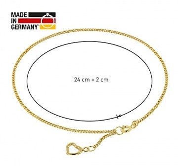 trendor Fußkette mit Herz Gold 333 / 8K modischer Fußschmuck für Damen, Kette aus Echtgold, Geschenkidee für Frauen, Goldschmuck, 51329 - 4