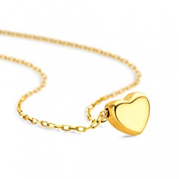 Orovi Damen Kette Gelbgold Halskette mit Anhänger Herz 18 Karat (750) Gold, 42 cm Lang Halskette in Italien hergestellt - 2